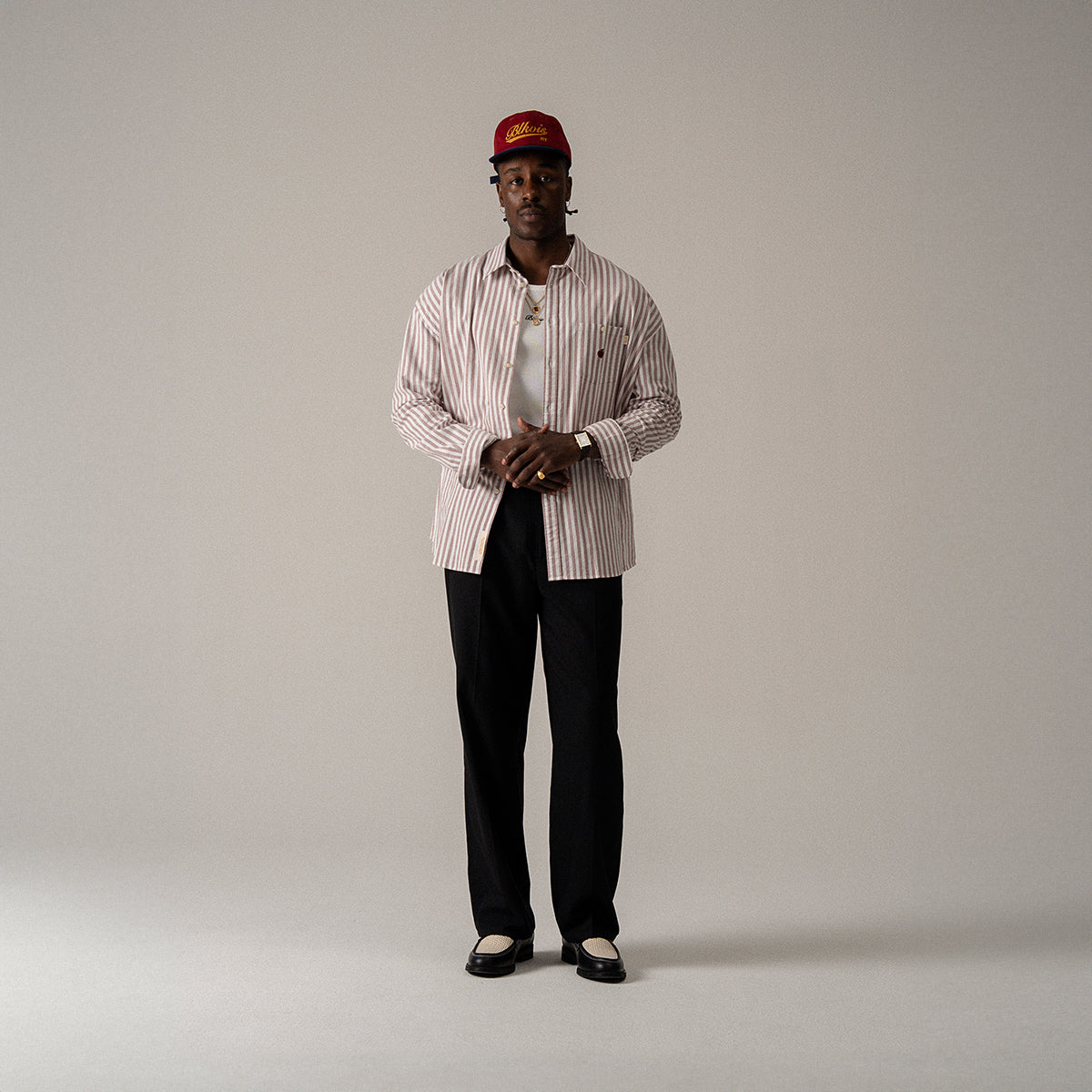 BLKVIS APPLE STRIPED SHIRT - MERLOT