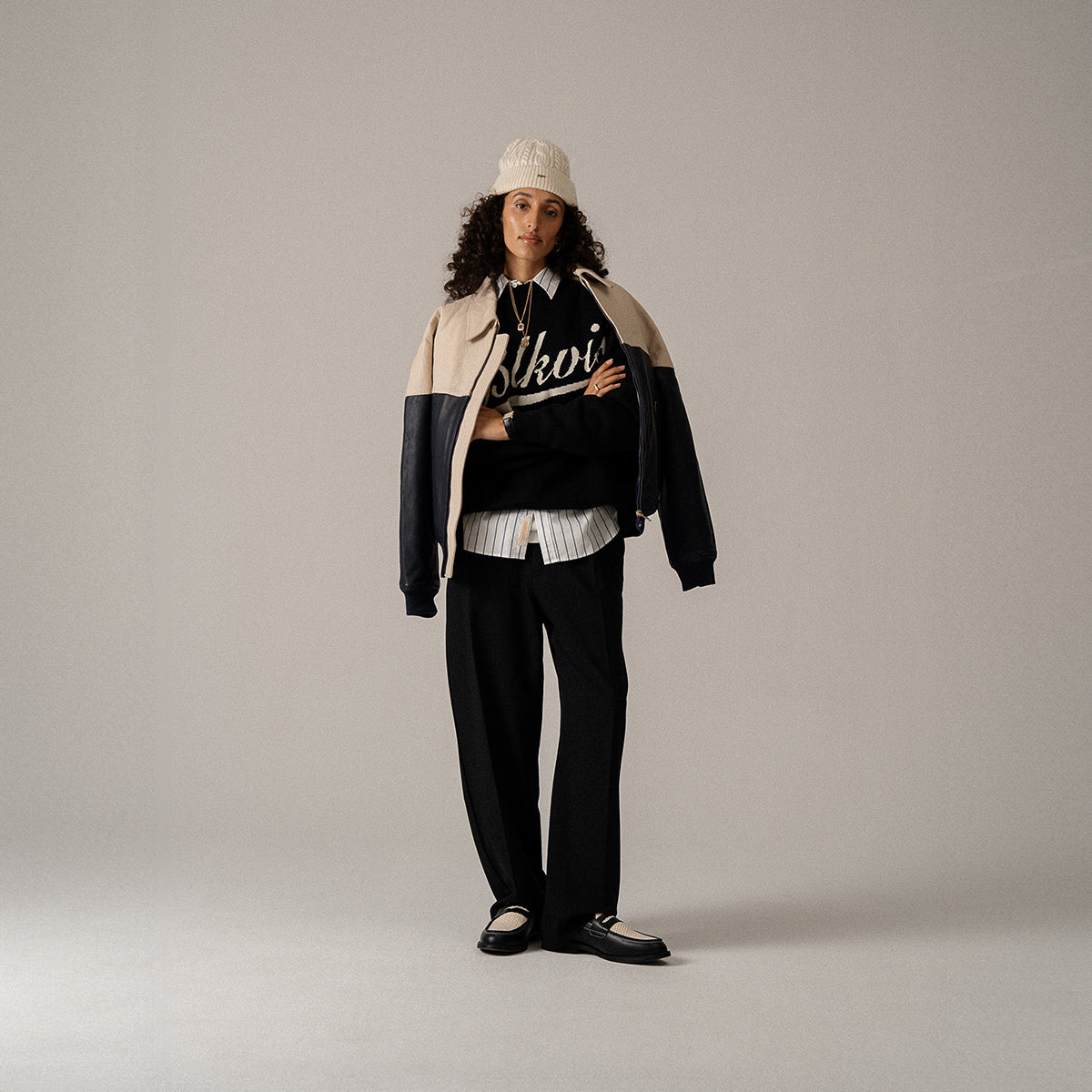 BLKVIS NY LEATHER JACKET - PEACOAT