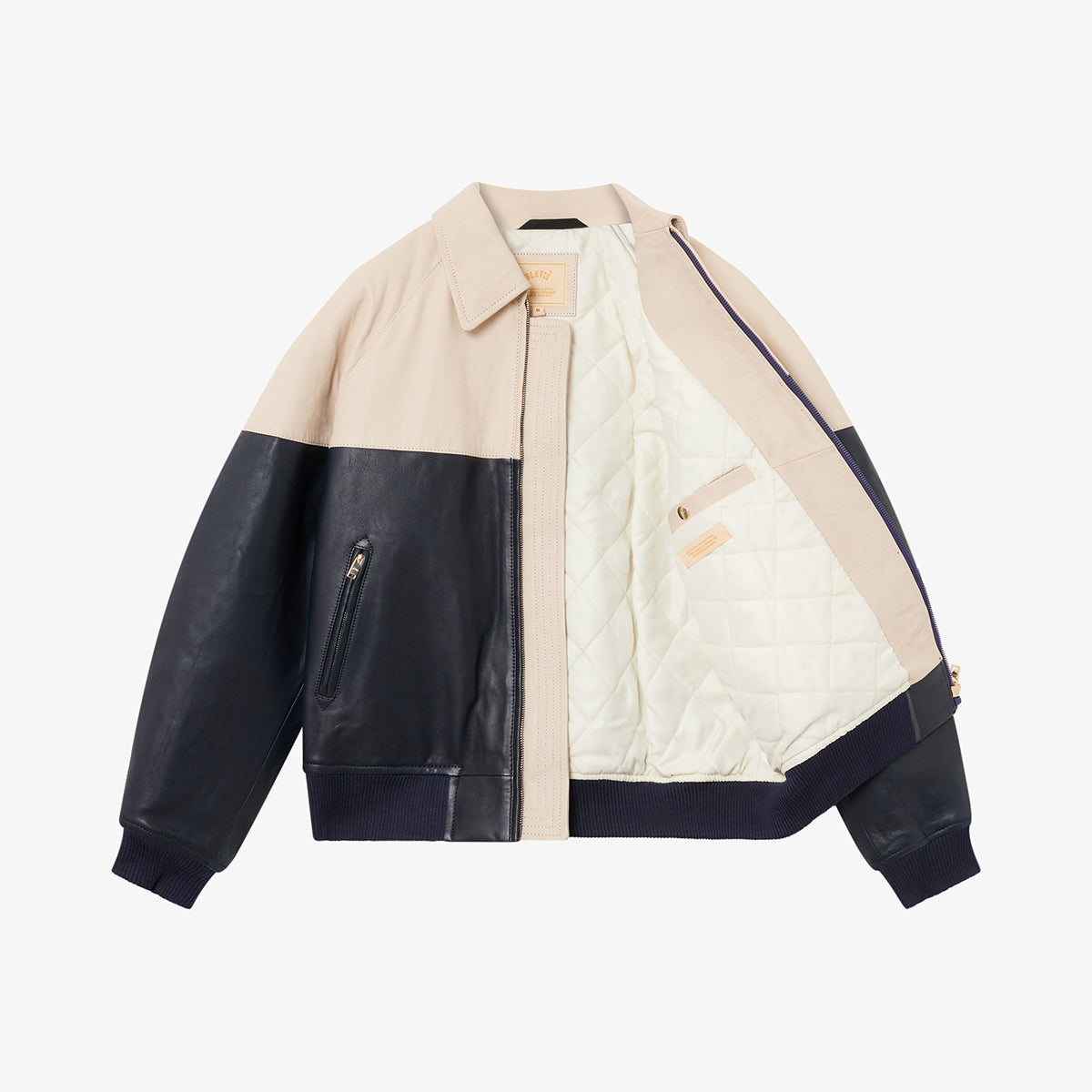 BLKVIS NY LEATHER JACKET - PEACOAT