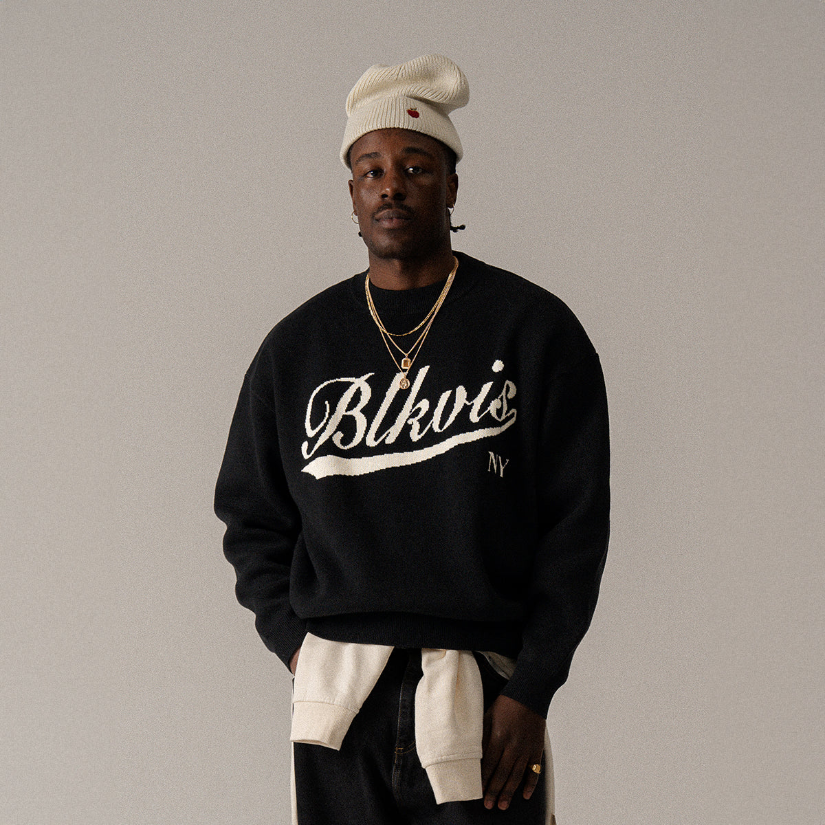 BLKVIS KNITTED SWEATER - BLACK