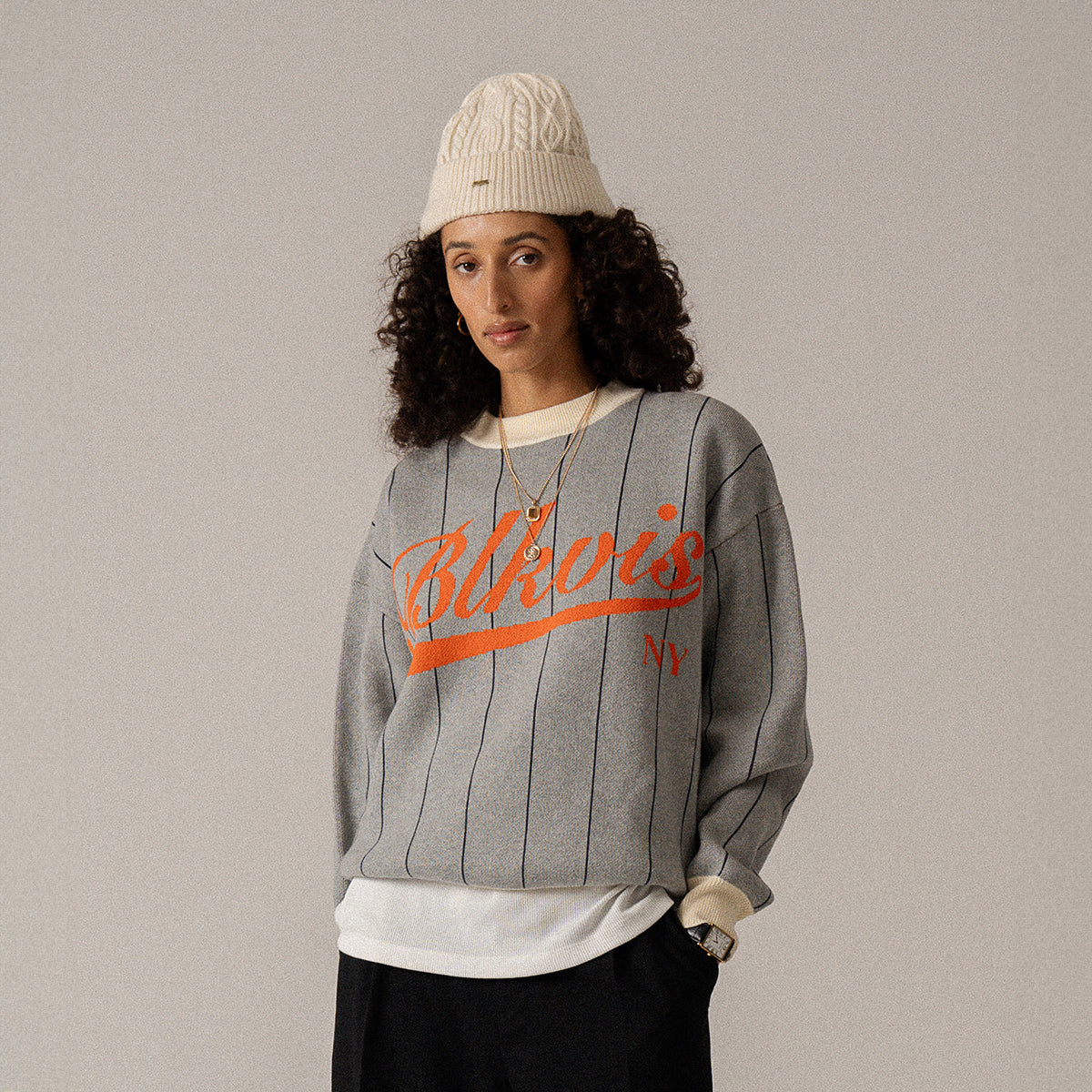 BLKVIS KNITTED SWEATER - ANTIQUE WHITE