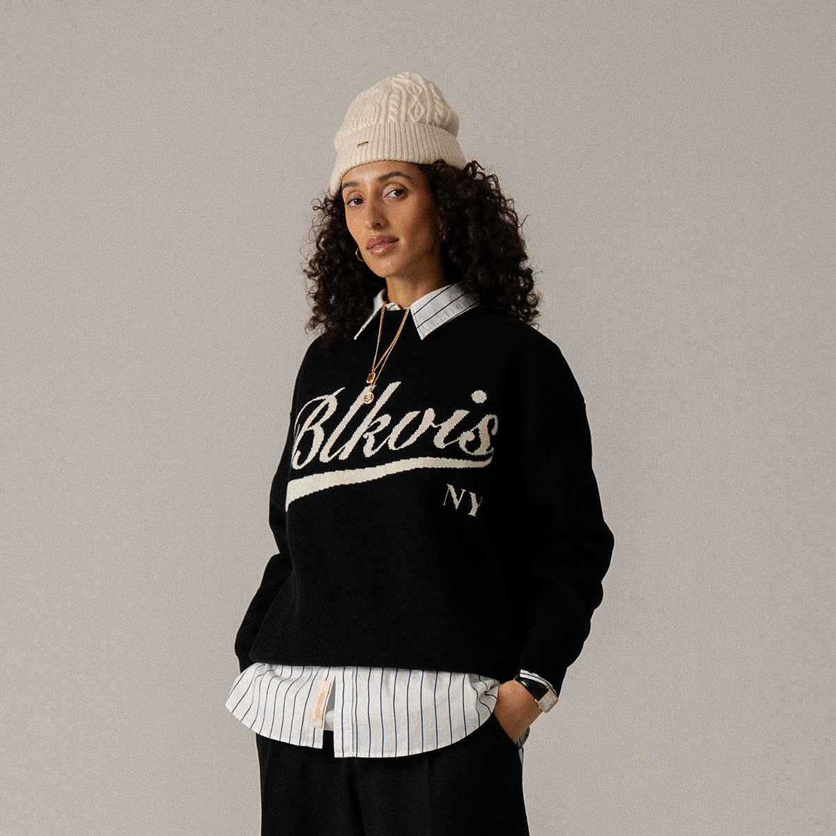 BLKVIS KNITTED SWEATER - BLACK