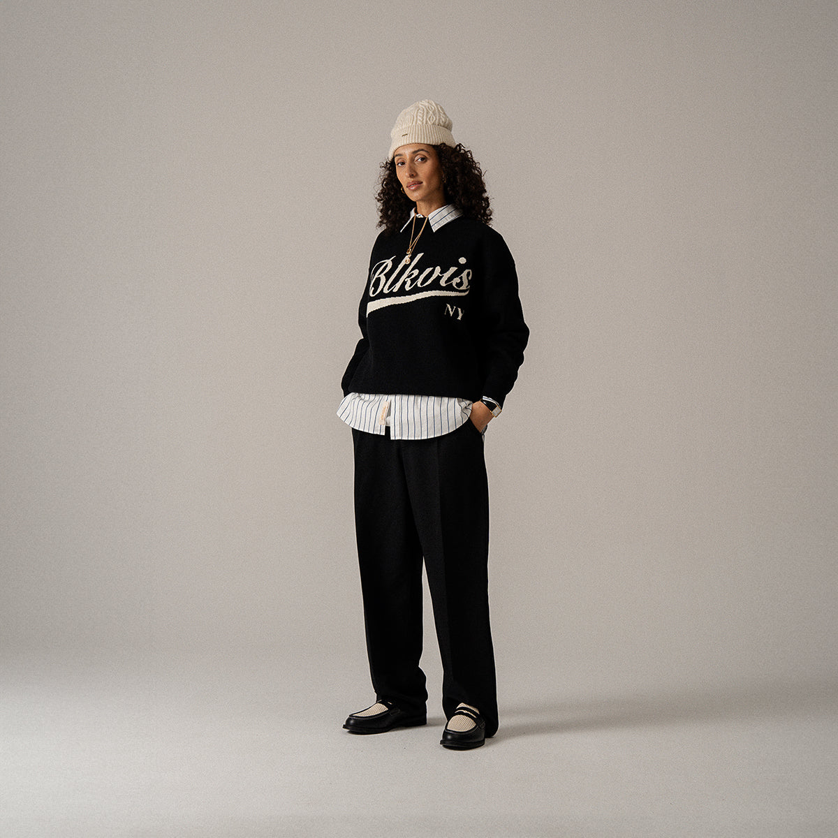 BLKVIS KNITTED SWEATER - BLACK