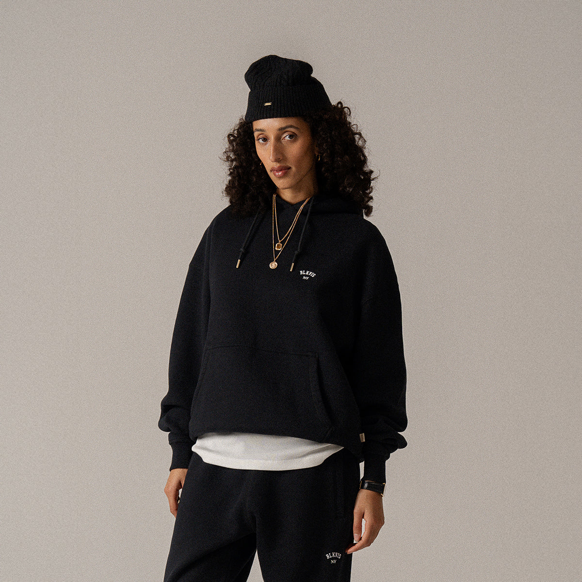 BLKVIS LOGO NY HOODY - BLACK