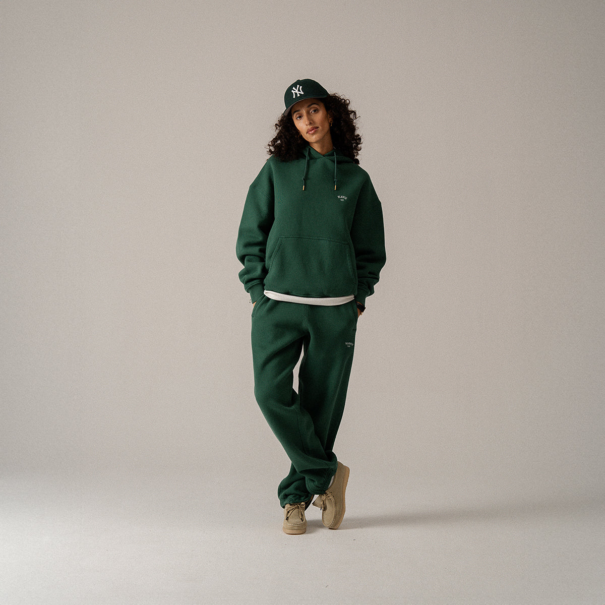 BLKVIS LOGO NY HOODY - HUNTER GREEN