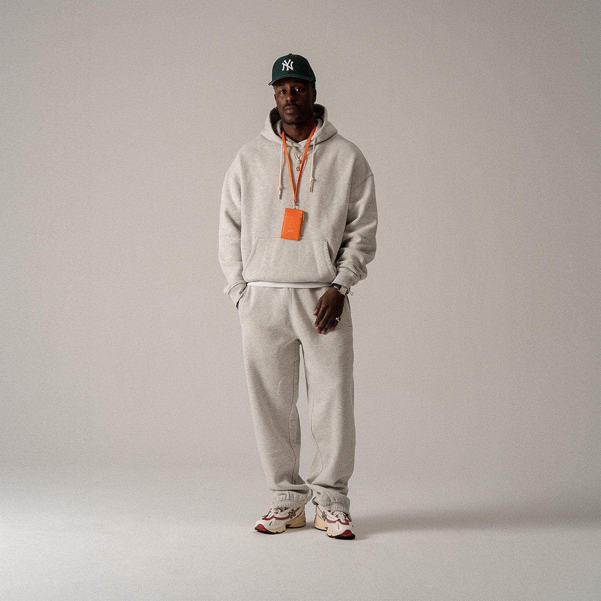 BLKVIS LOGO NY HOODY - LIGHT GREY HEATHER
