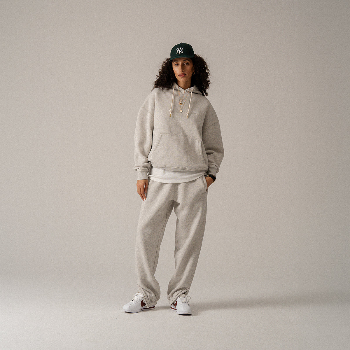BLKVIS LOGO NY HOODY - LIGHT GREY HEATHER