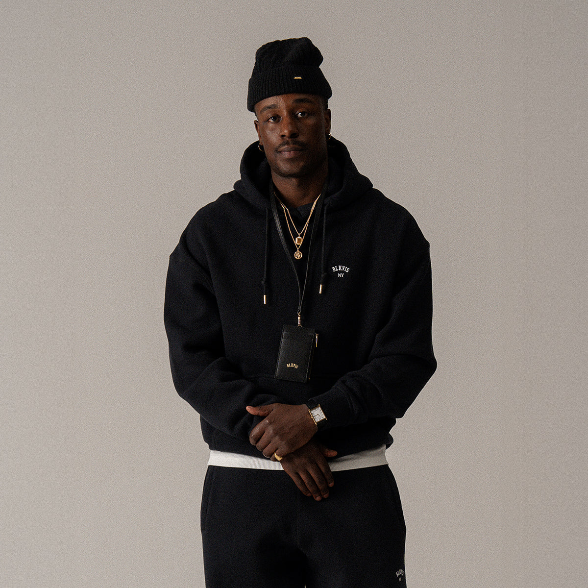 BLKVIS LOGO NY HOODY - BLACK