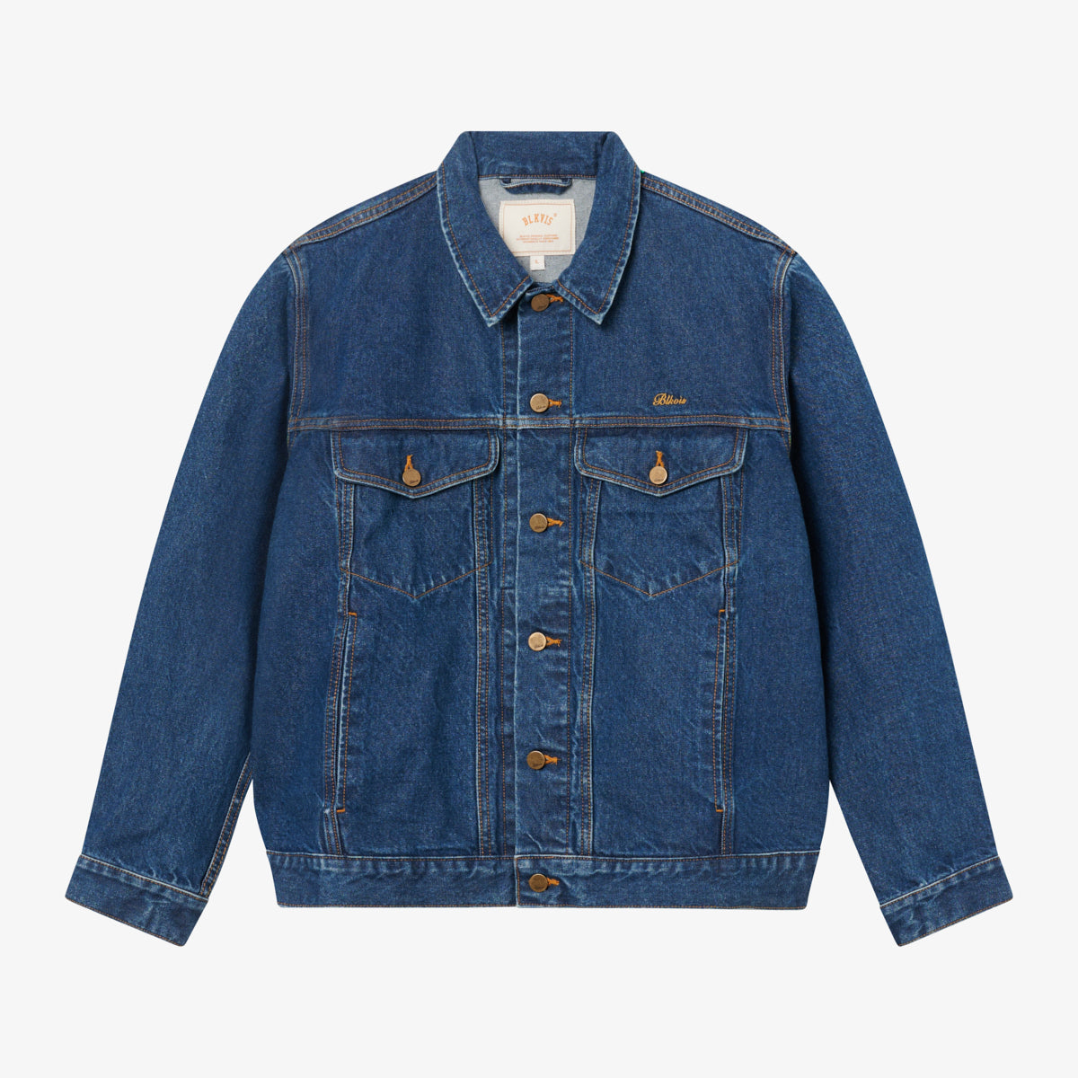 SCRIPT DENIM JACKET - MID BLUE