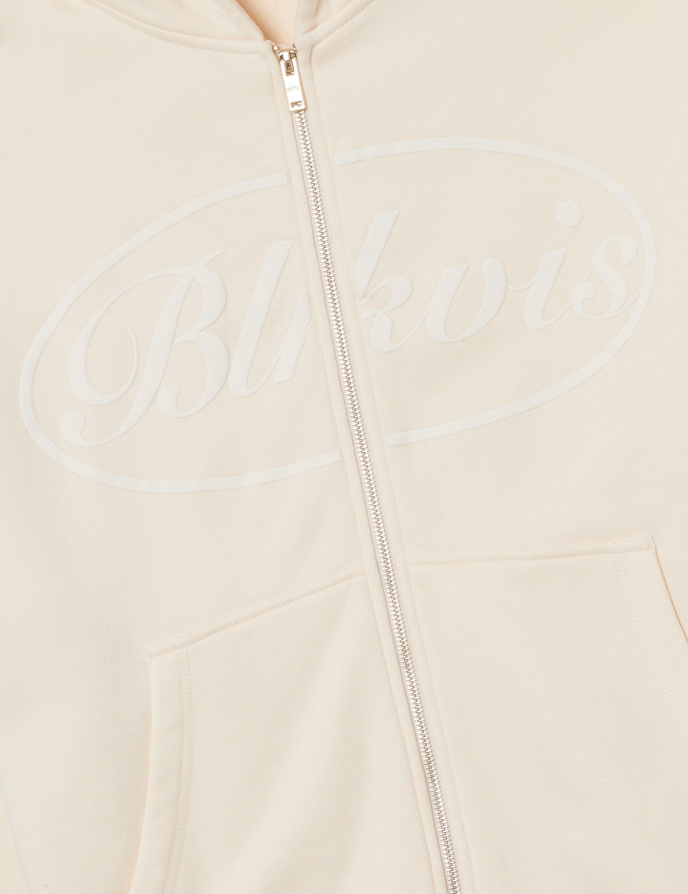 BLKVIS BIG SCRIPT ZIP HOODIE - ANTIQUE WHITE