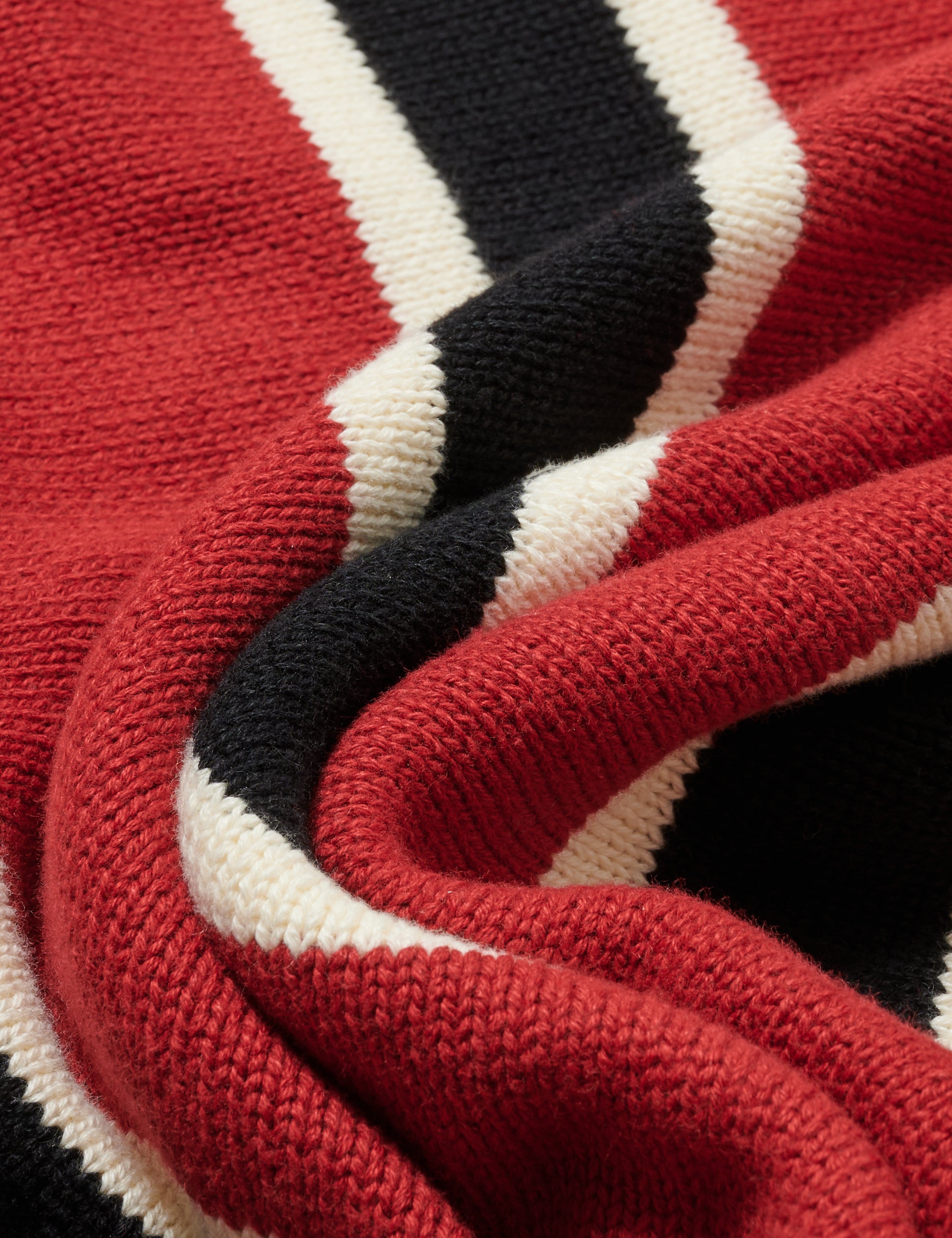 BLKVIS STRIPED KNITTED SWEATER - MERLOT