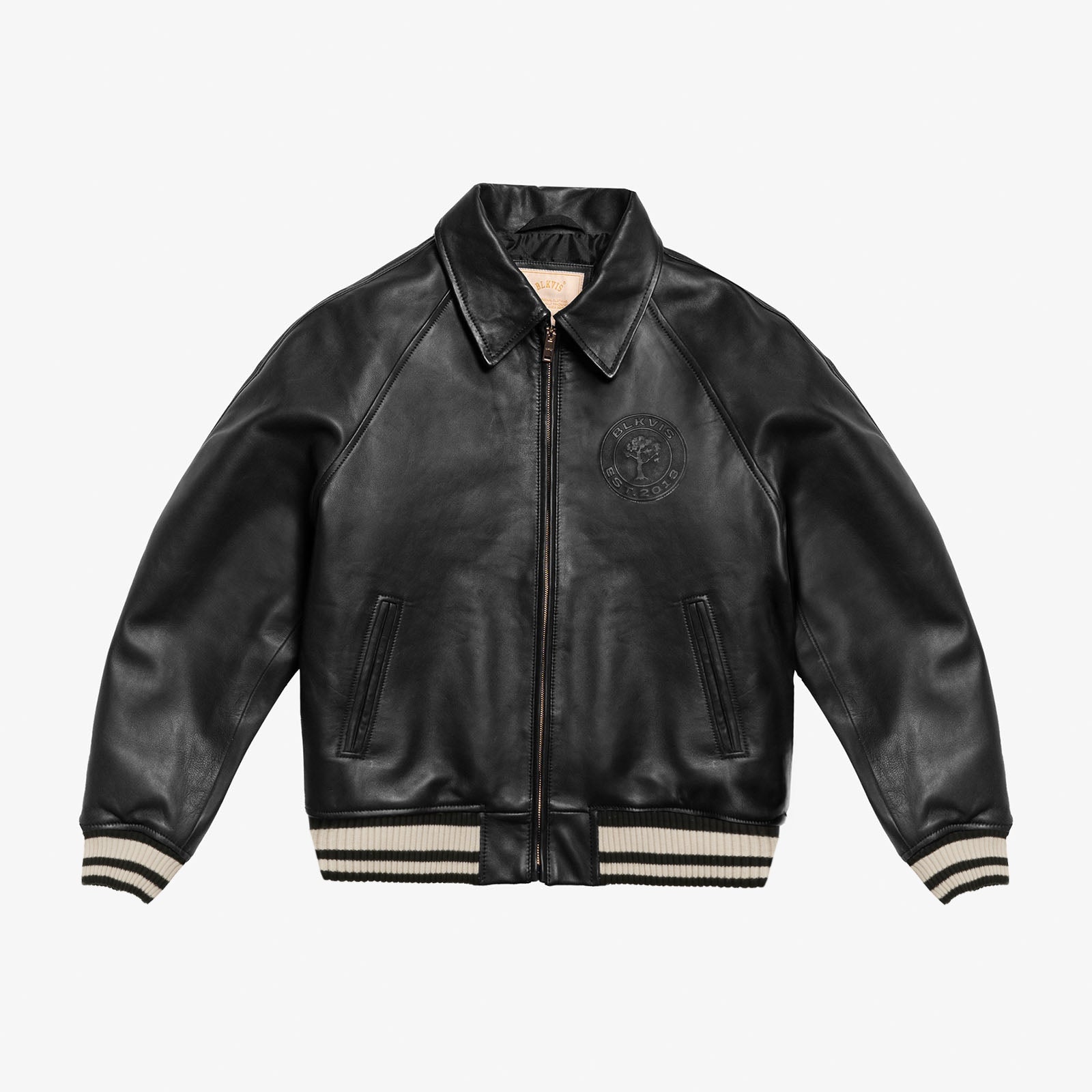 VESTE EN CUIR SOURCE - NOIR