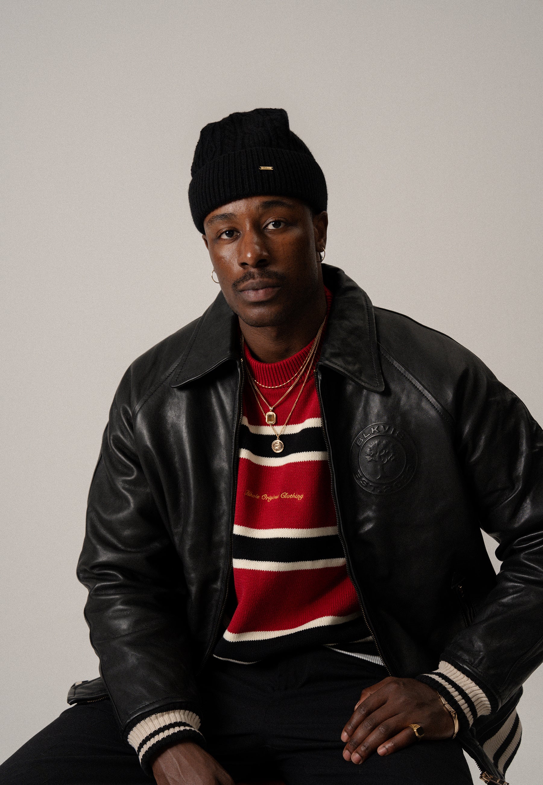 VESTE EN CUIR SOURCE - NOIR