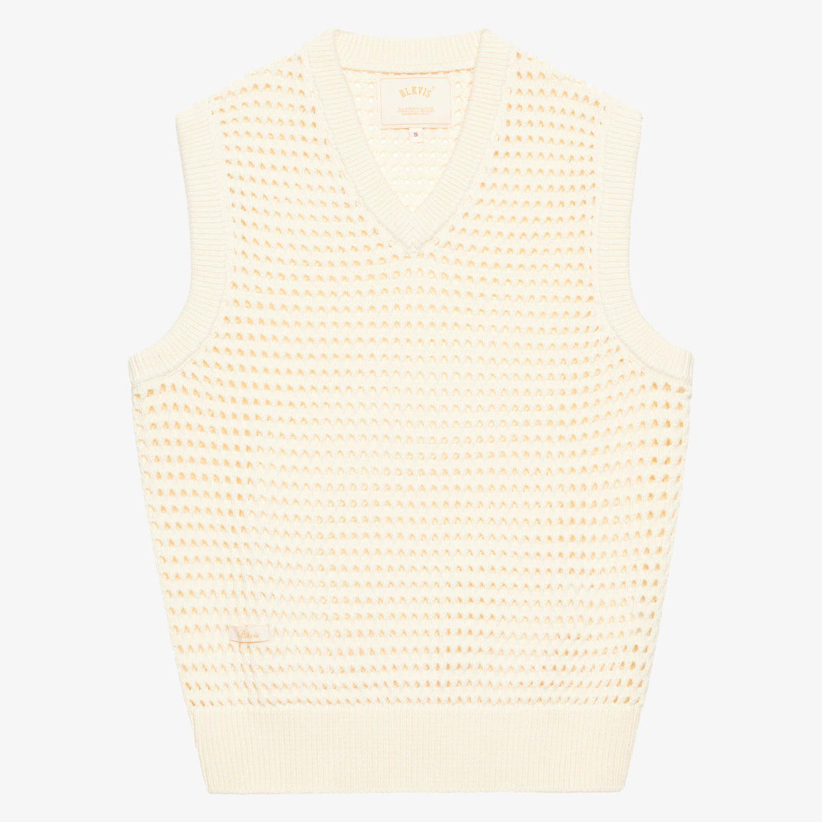 BLKVIS POINTELLE V-NECK VEST - ANTIQUE WHITE