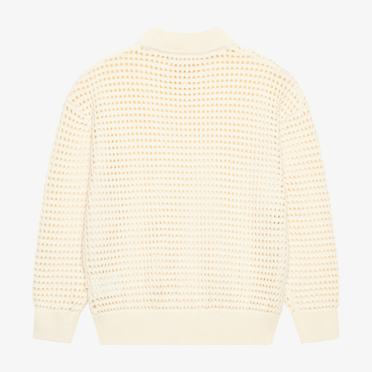 BLKVIS POINTELLE KNIT CREWNECK - ANTIQUE WHITE
