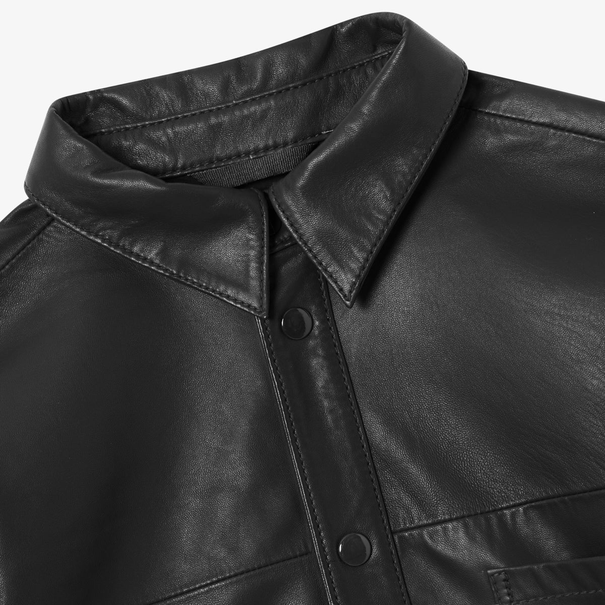 BLKVIS SCRIPT LEATHER SHIRT - BLACK