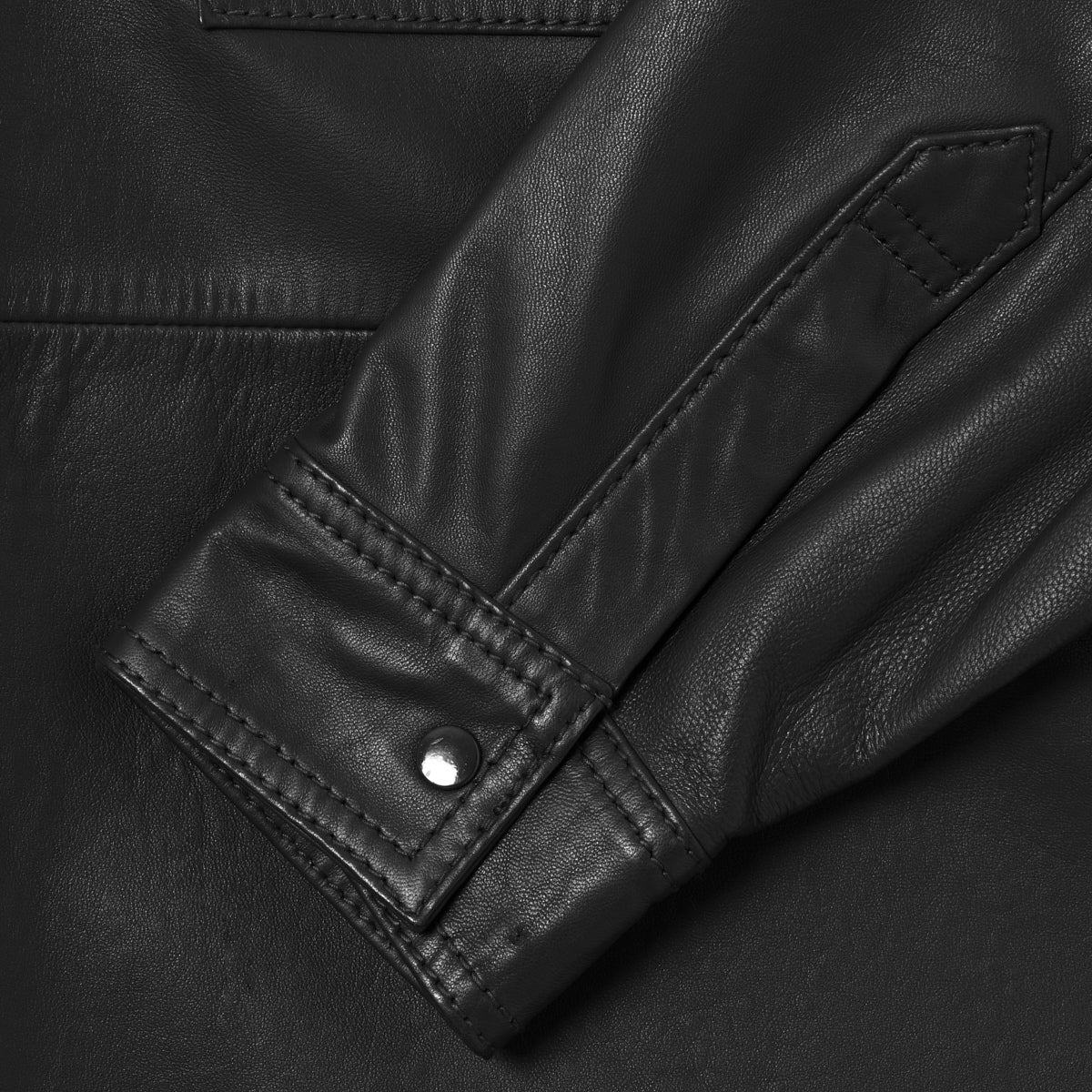 BLKVIS SCRIPT LEATHER SHIRT - BLACK