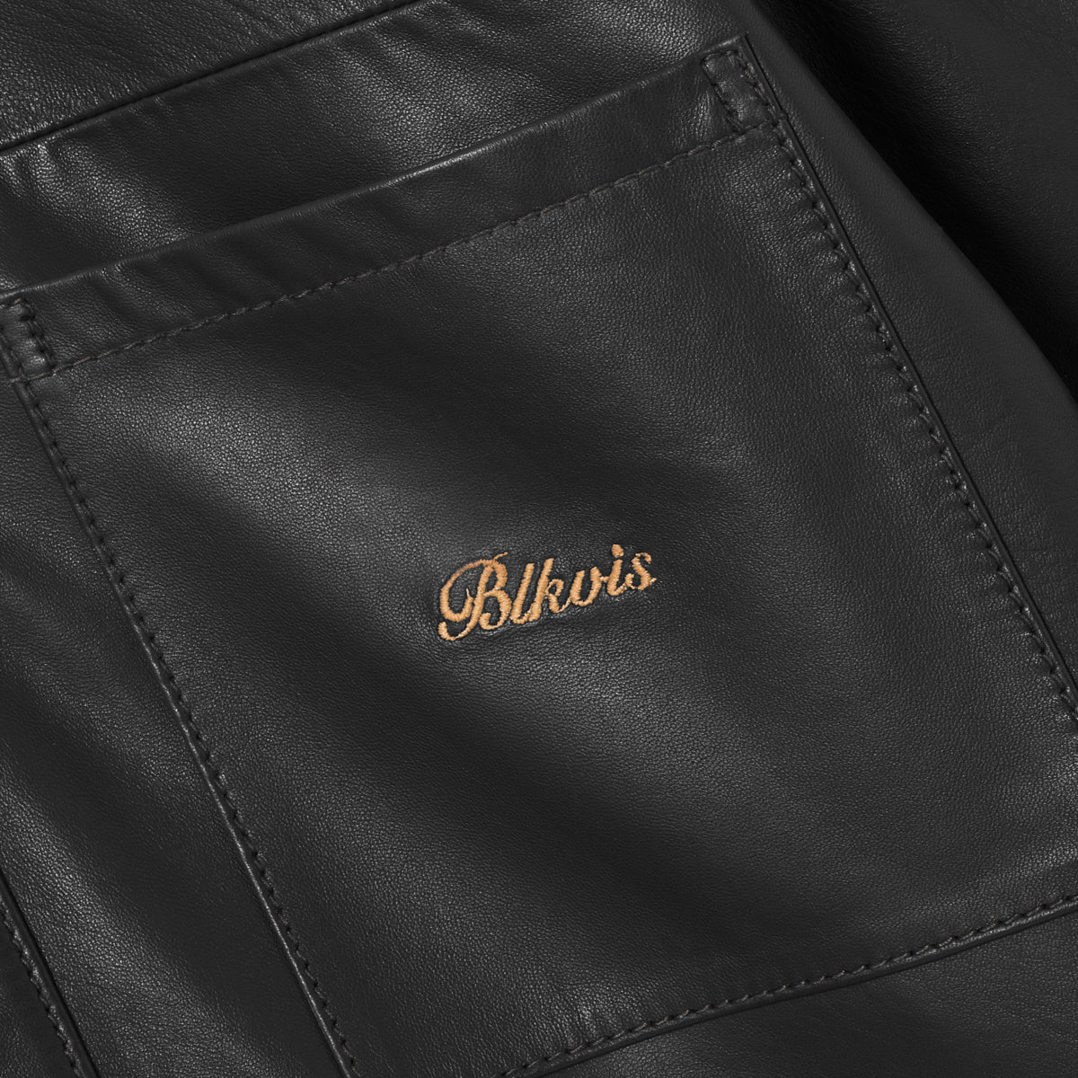 BLKVIS SCRIPT LEATHER SHIRT - BLACK