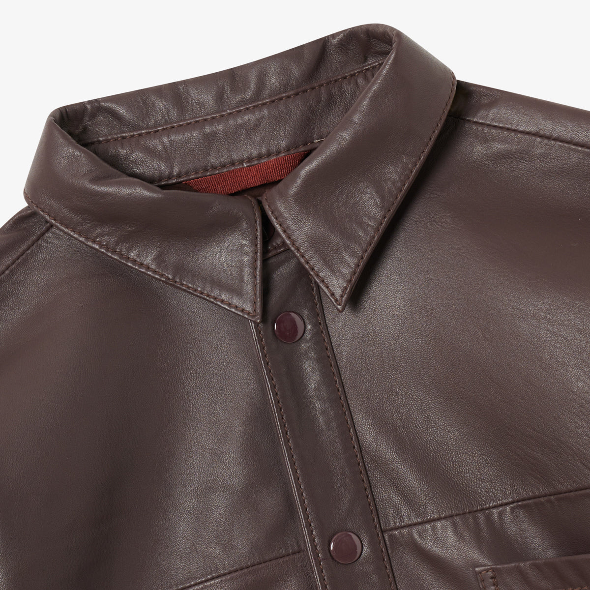 BLKVIS SCRIPT LEATHER SHIRT - RAISIN