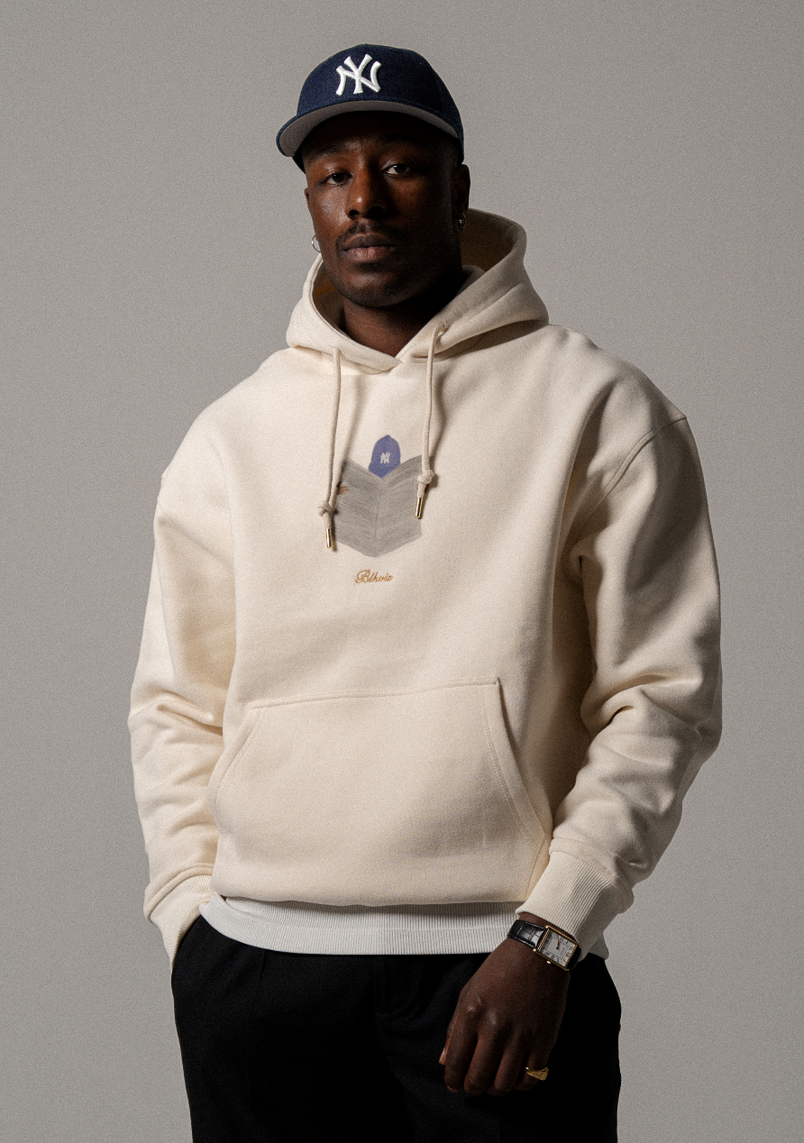 BLKVIS NEWSPAPER HOODY - WHITE