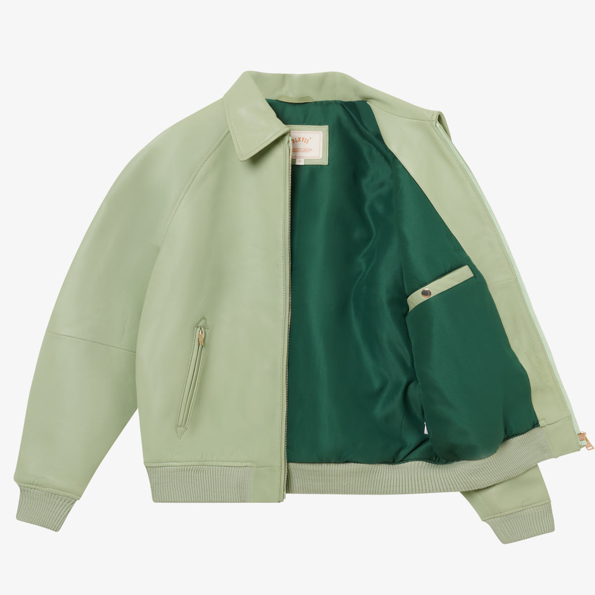 SOURCE LEATHER JACKET - LAUREL GREEN