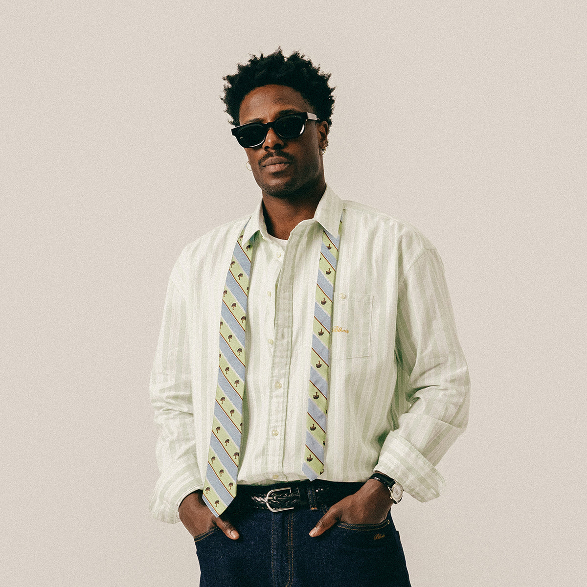 SCRIPT HEAVY SHIRT - LAUREL GREEN