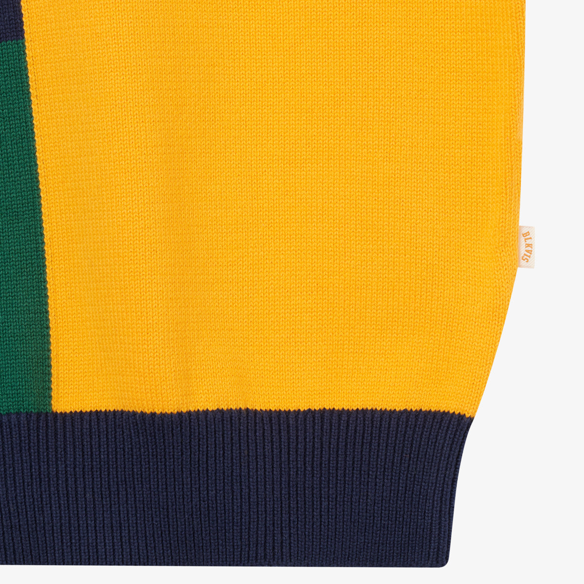 PATCHWORK KNITTED CREWNECK - PEACOAT