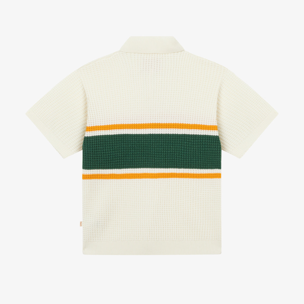 WAFFLE KNIT POLO - WHITE