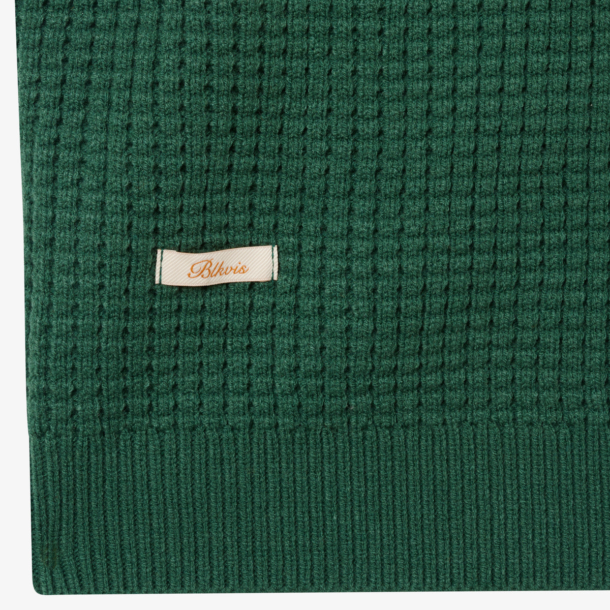 WAFFLE KNIT POLO - HUNTER GREEN