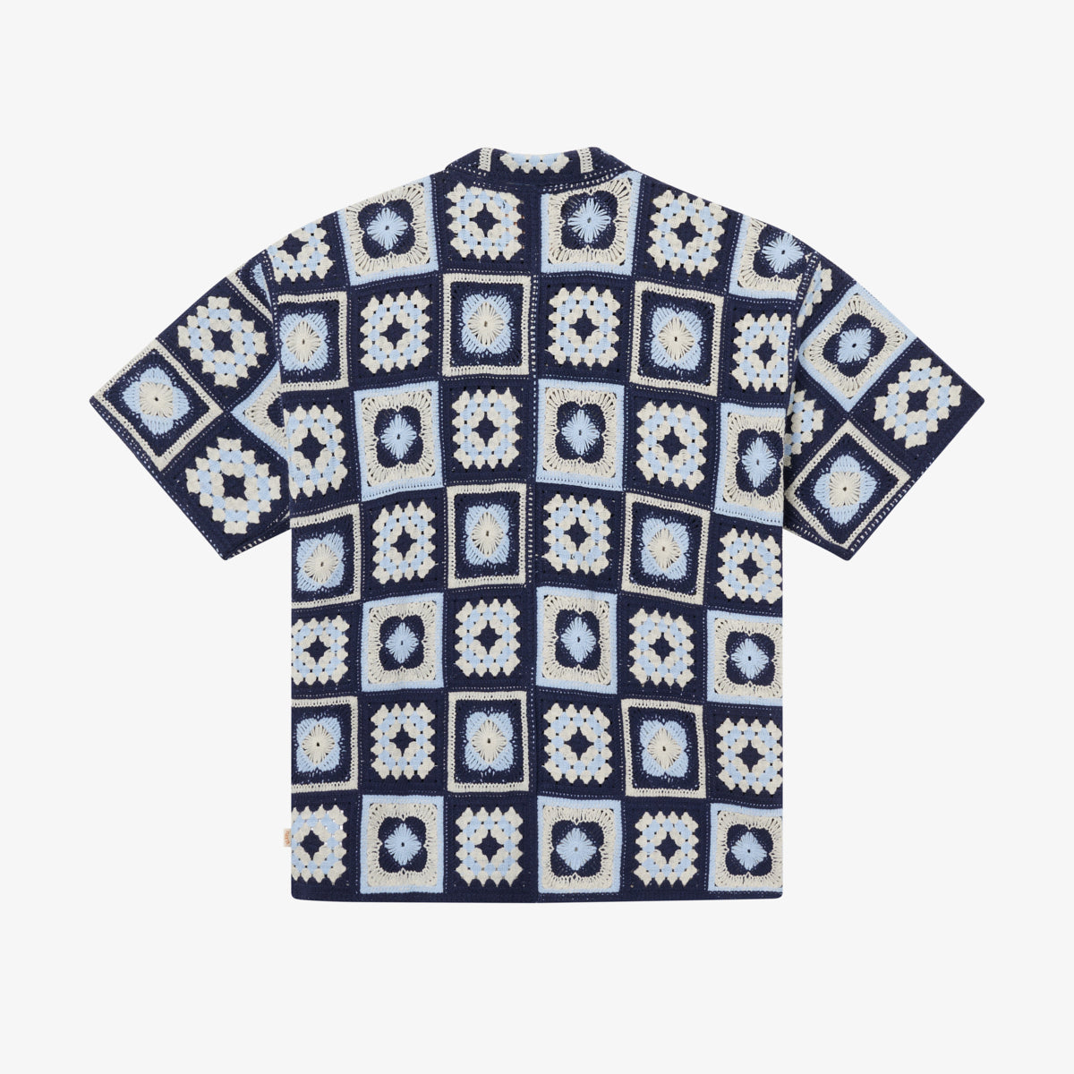 CROCHET GRANNY SHIRT - PEACOAT