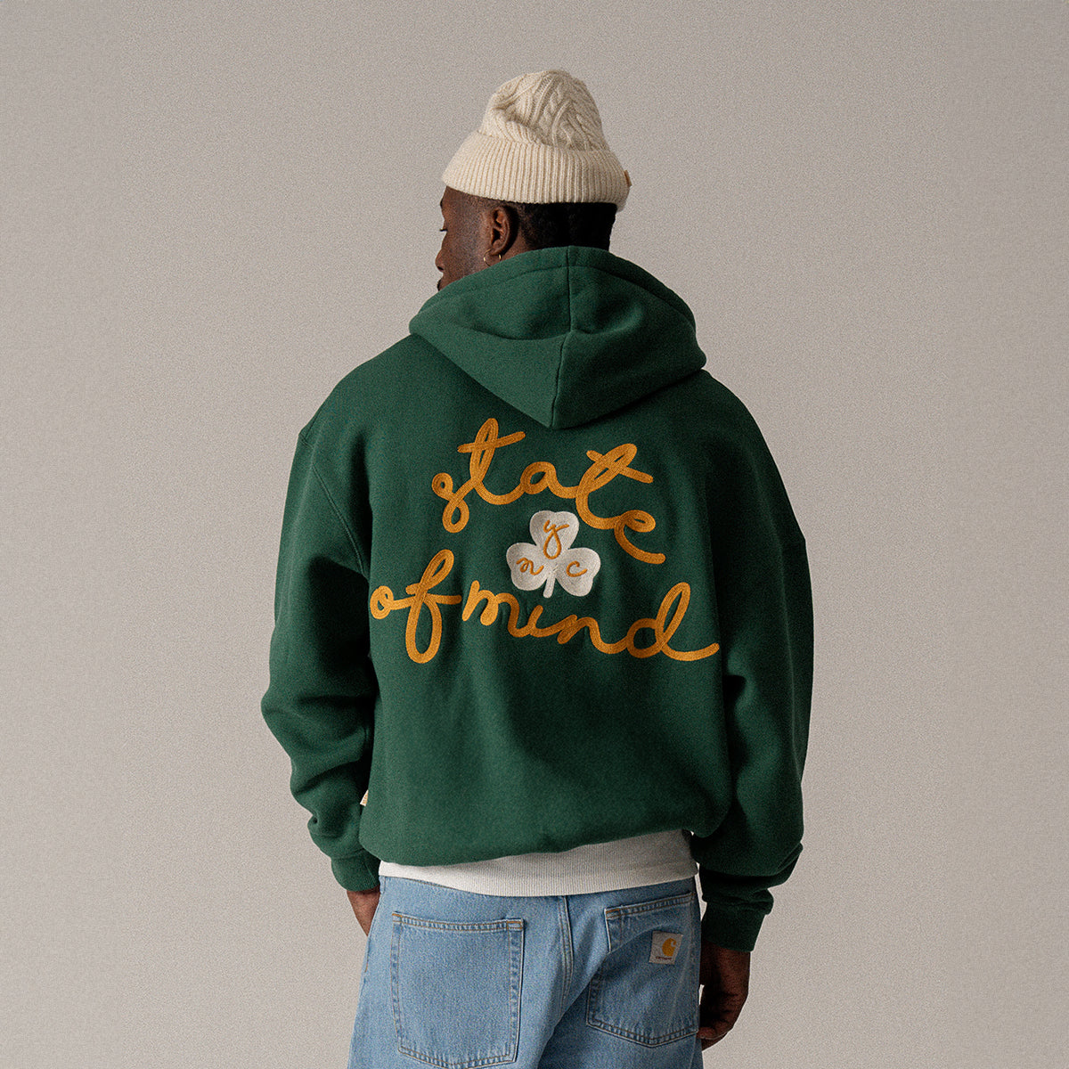 BLKVIS STATE OF MIND ZIP HOODY - HUNTER GREEN
