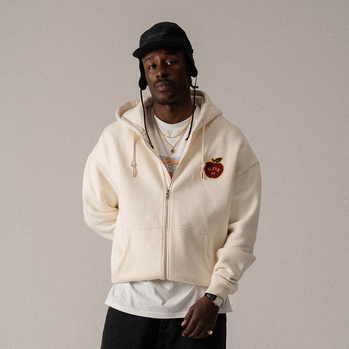 BLKVIS APPLE ZIP HOODY - ANTIQUE WHITE