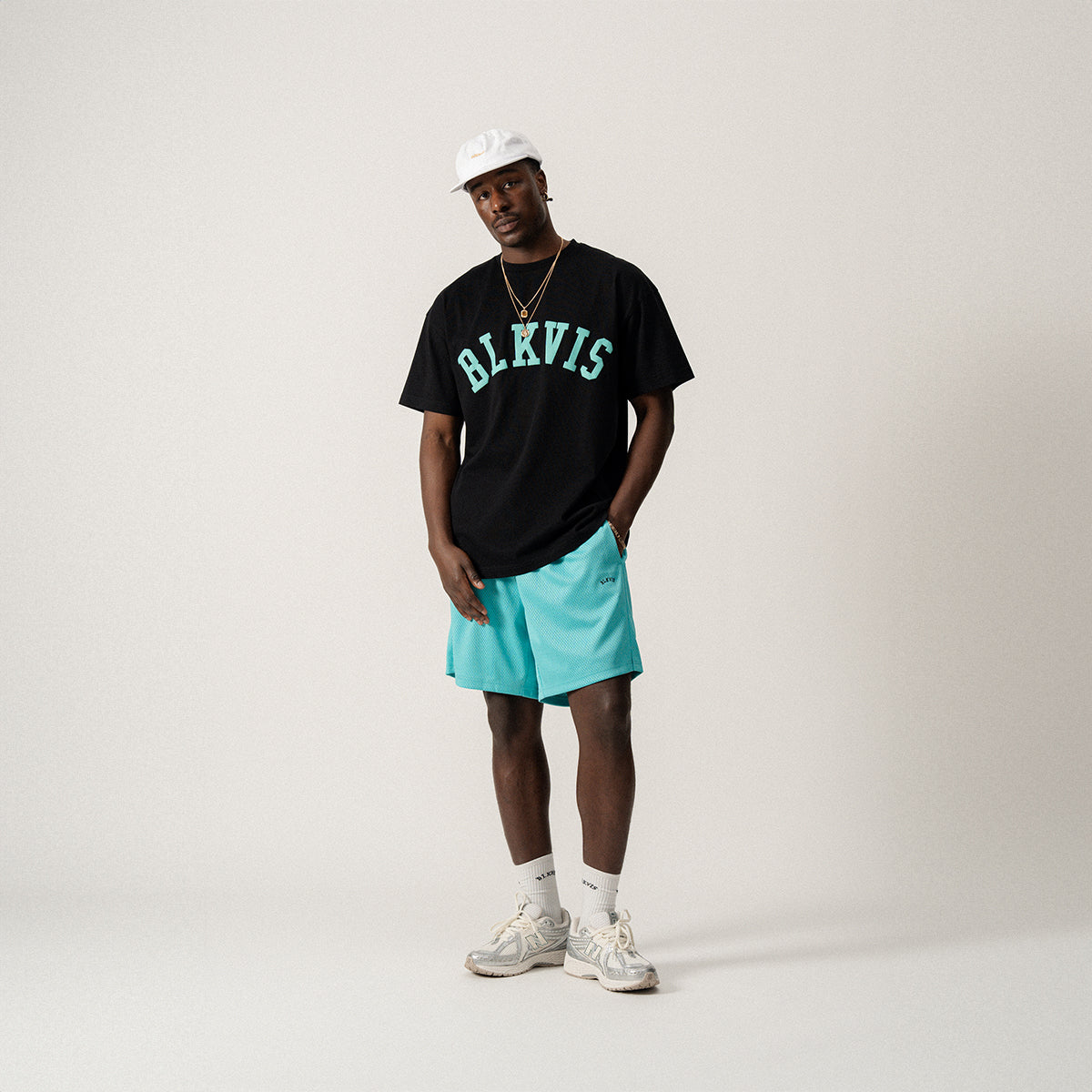 SHORT EN MAILLE - BLEU TURQUOISE