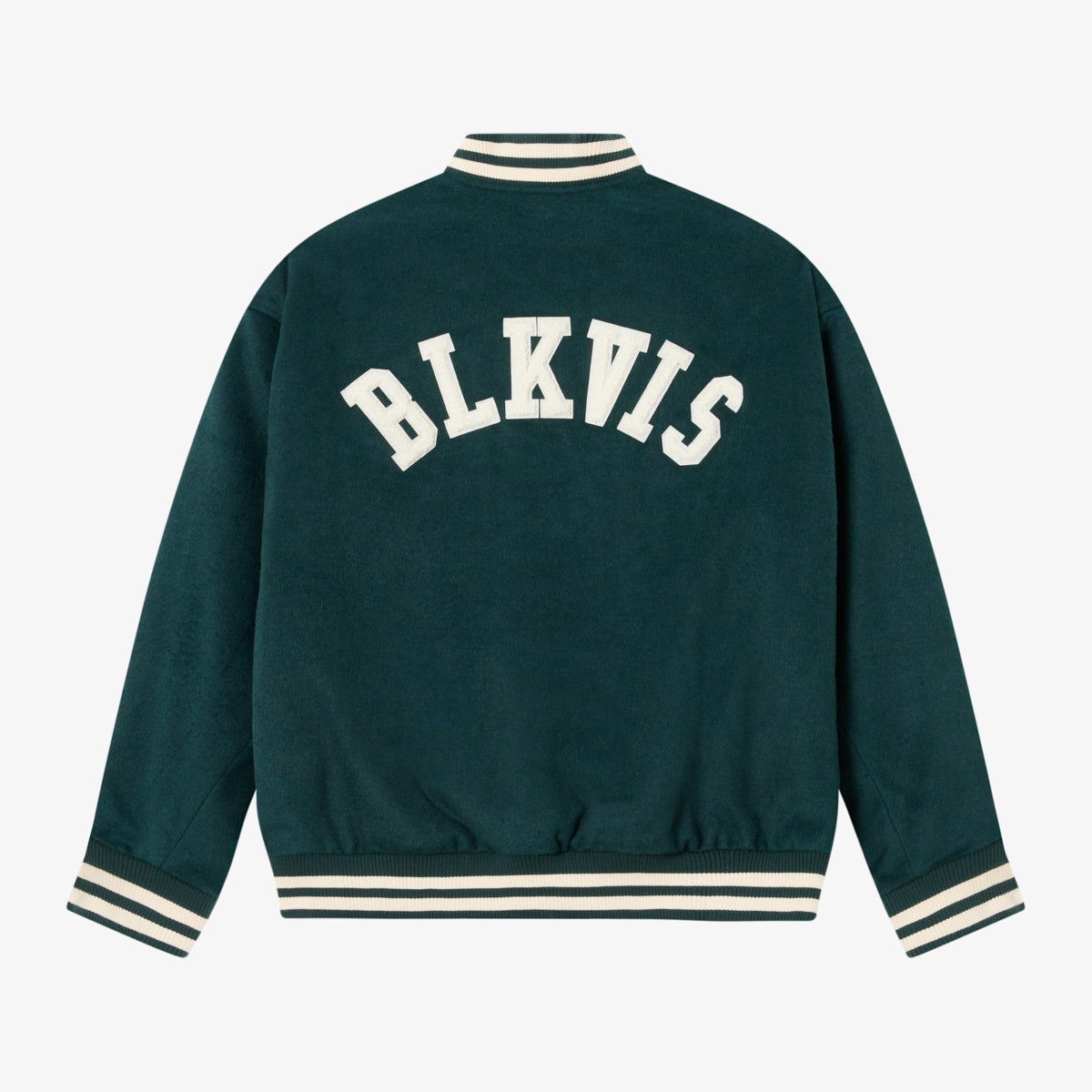 BLKVIS SOURCE WOOL TEDDY VARSITY JACKET - DARKEST SPRUCE