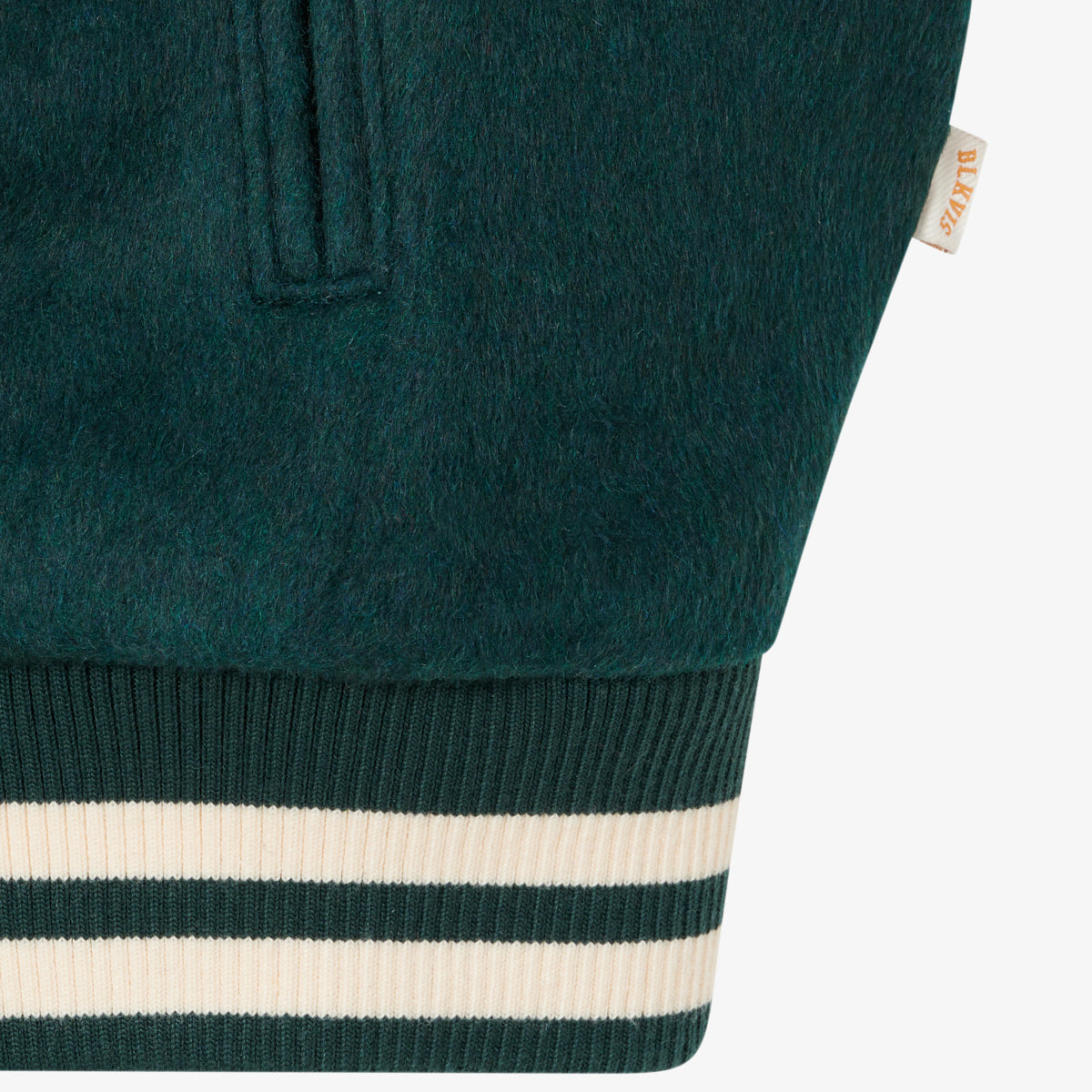 BLKVIS SOURCE WOOL TEDDY VARSITY JACKET - DARKEST SPRUCE