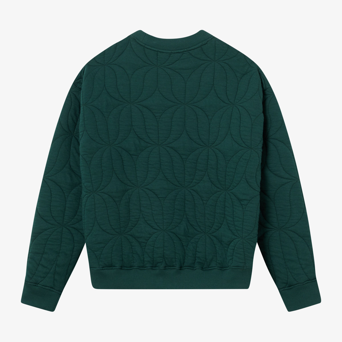 BLKVIS SCRIPT QUILTED CREWNECK - DARKEST SPRUCE