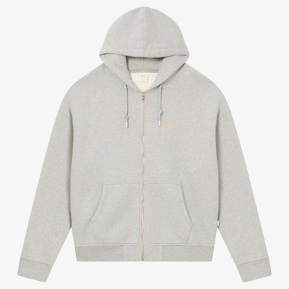 BLKVIS SCRIPT ZIP HOODY - MID GREY HEATHER