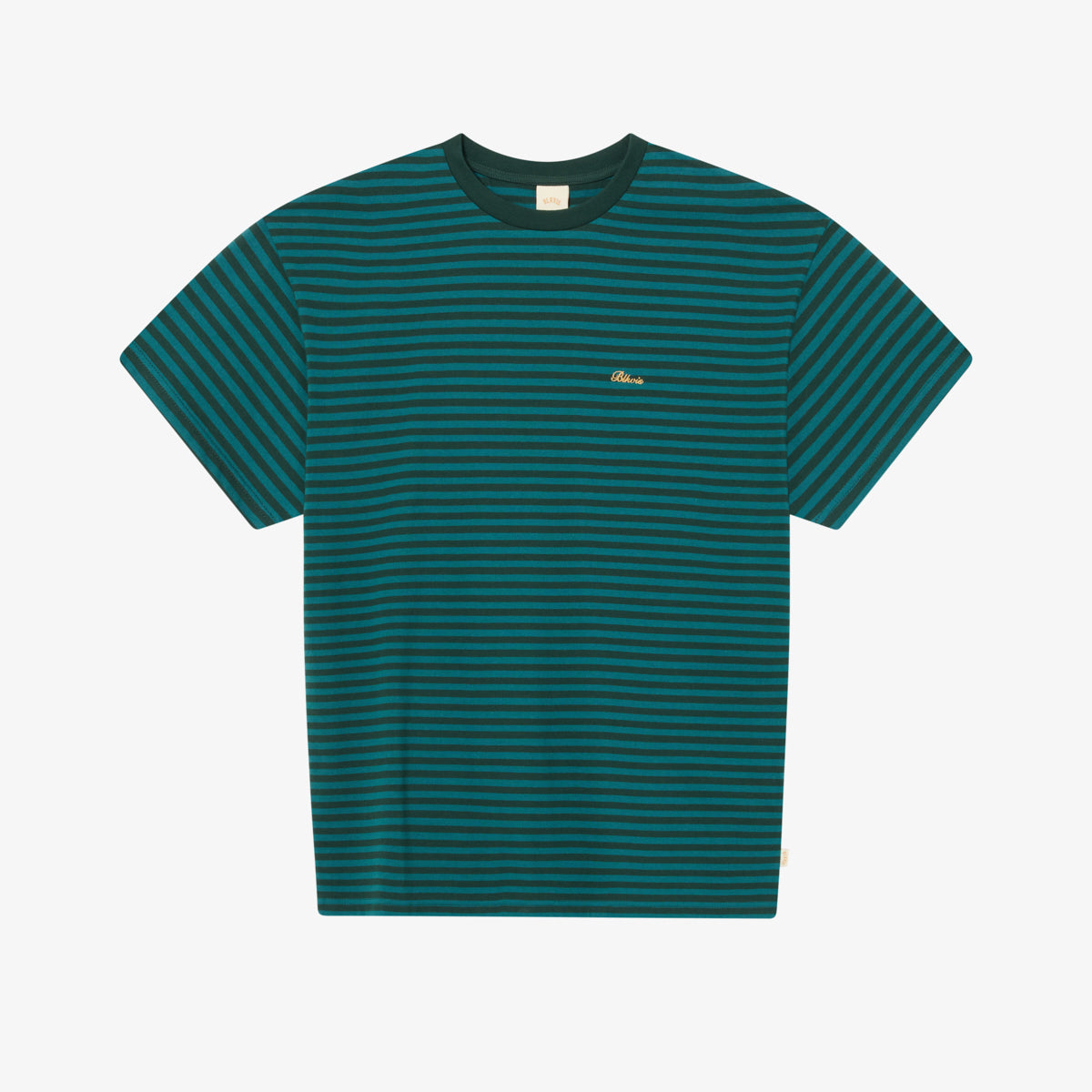 BLKVIS SCRIPTED STRIPED SLUB TEE - DARKEST SPRUCE