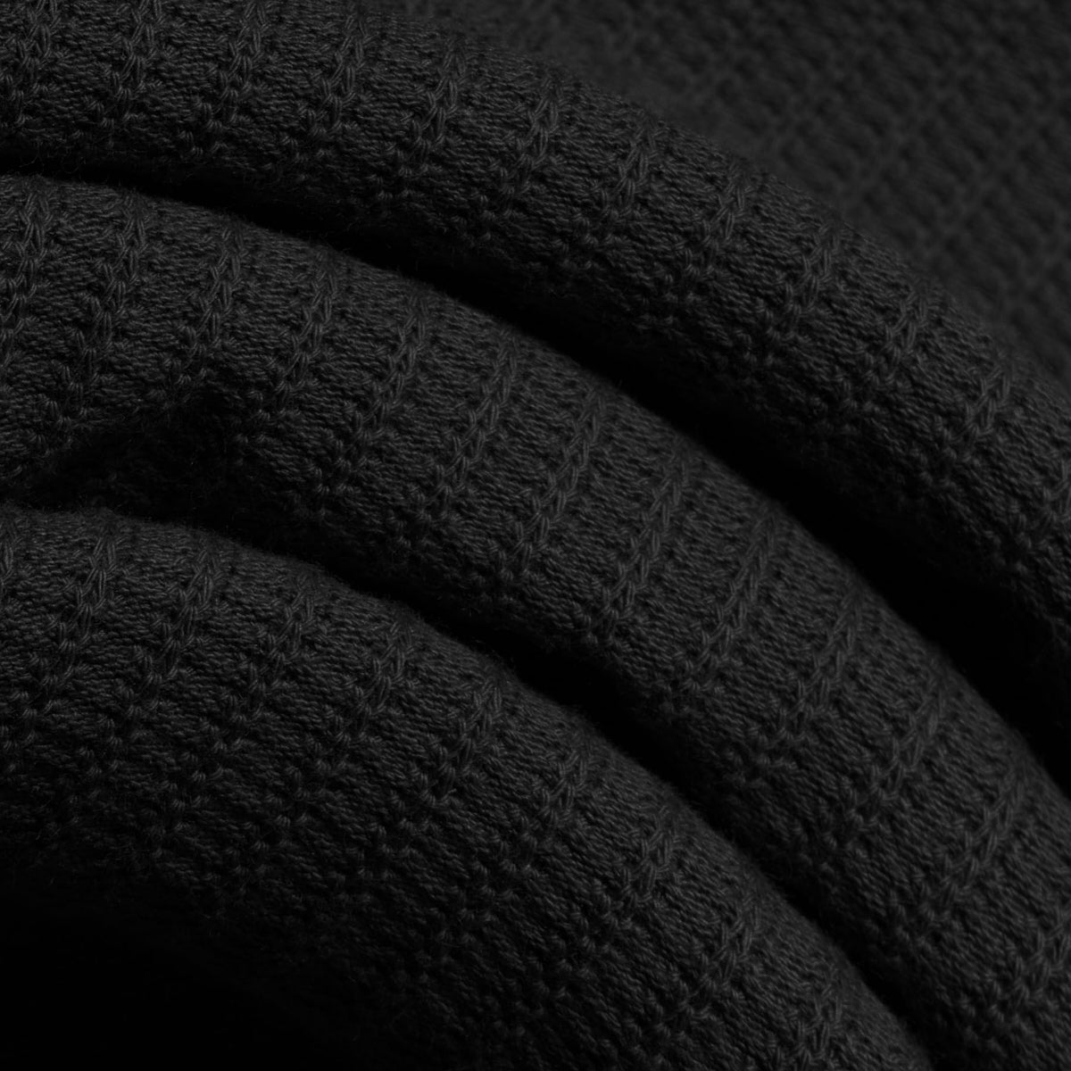 BLKVIS SCRIPT POINTELLE LONGSLEEVE POLO - BLACK