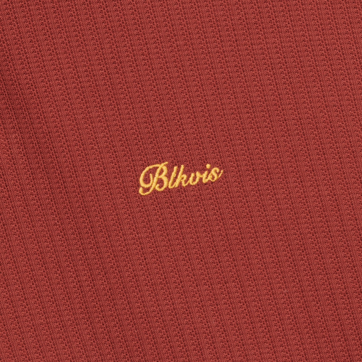 BLKVIS SCRIPT POINTELLE LONGSLEEVE POLO - MADDER BROWN