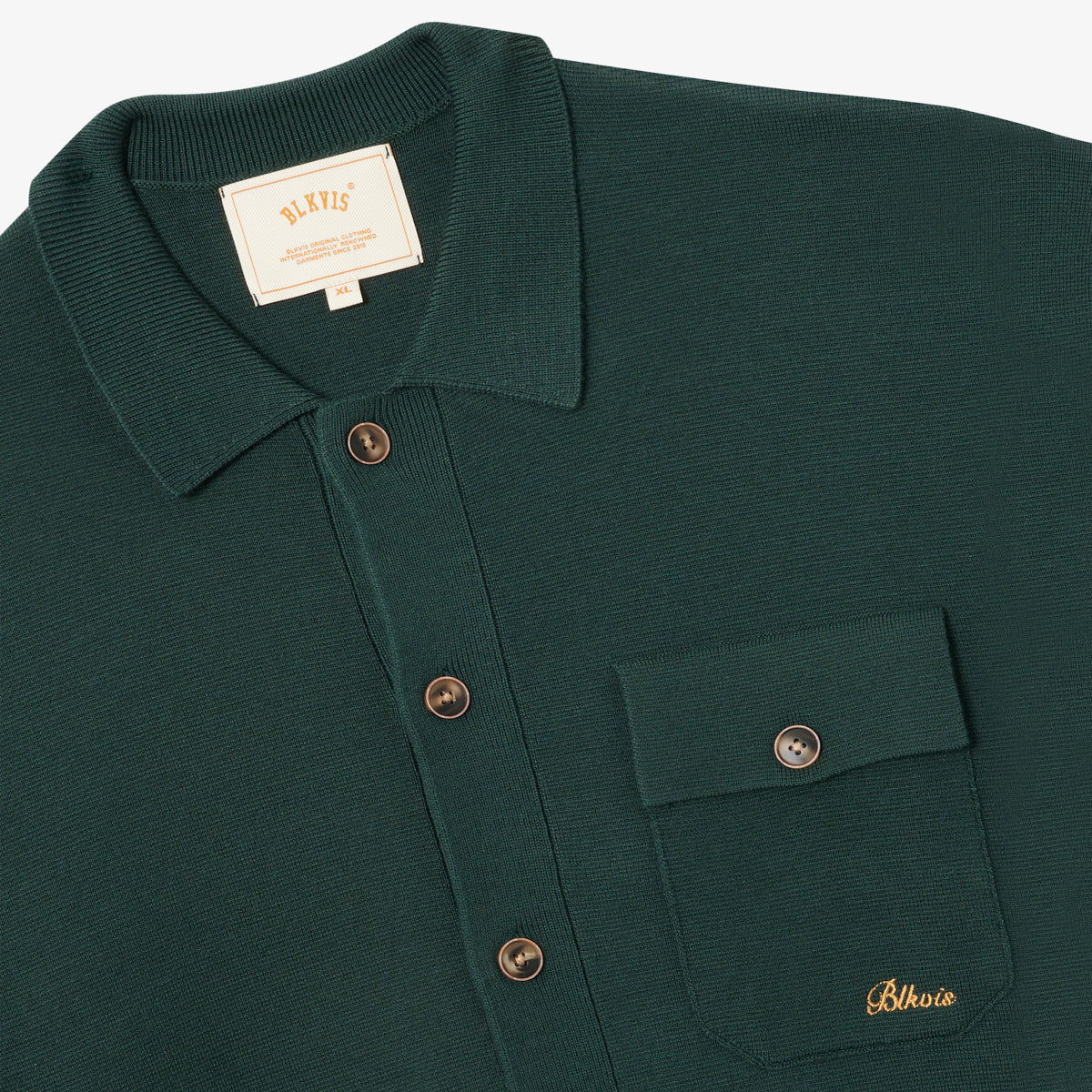 BLKVIS SCRIPT KNIT SHIRT - DARKEST SPRUCE