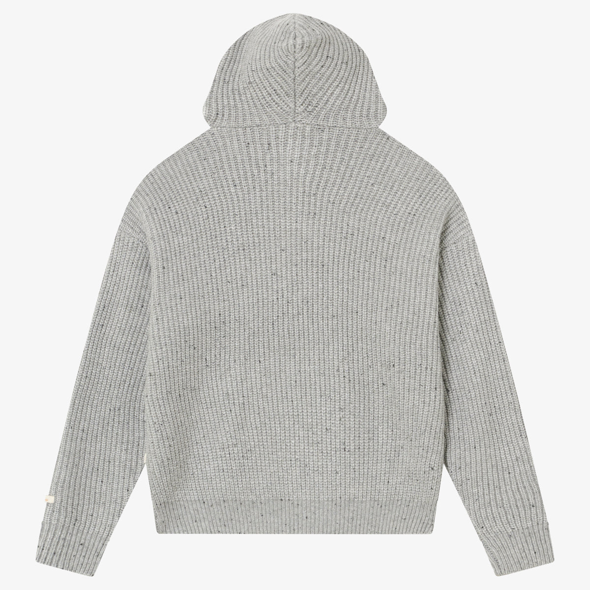 BLKVIS SCRIPT HEAVY KNIT HOODY - MID GREY HEATHER