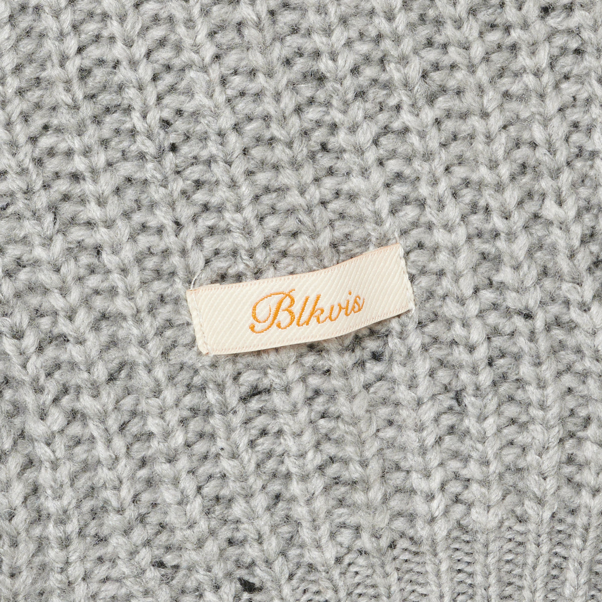 BLKVIS SCRIPT HEAVY KNIT HOODY - MID GREY HEATHER