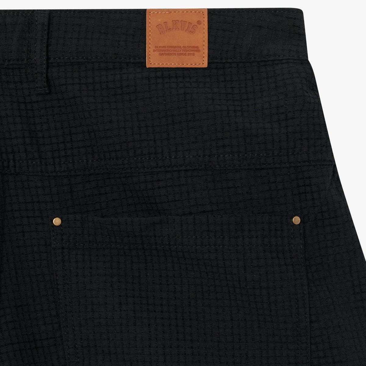 BLKVIS CHECKED CHENILLE PANTS - BLACK