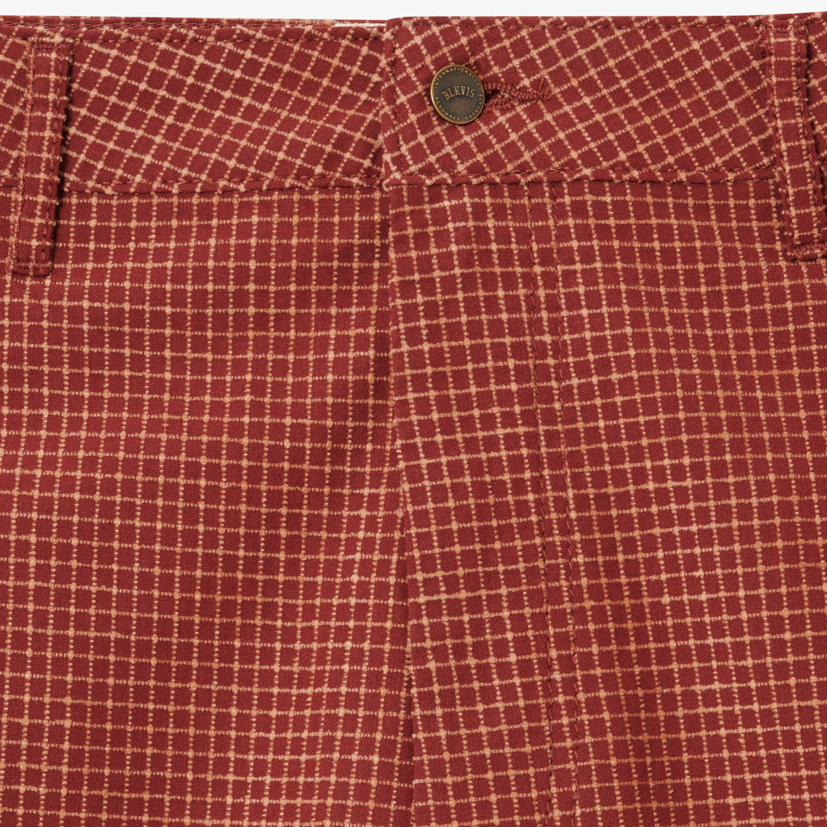BLKVIS CHECKED CHENILLE PANTS - MADDER BROWN