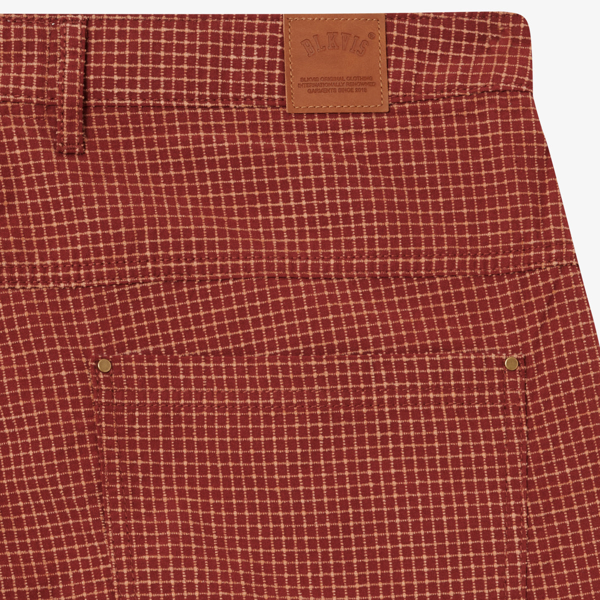 BLKVIS CHECKED CHENILLE PANTS - MADDER BROWN