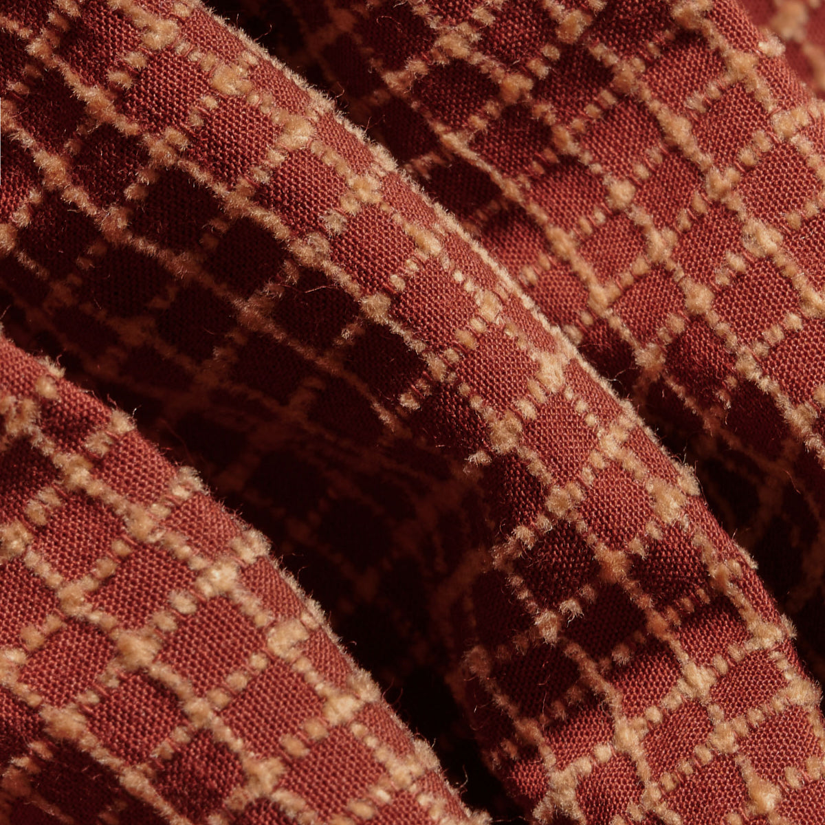 BLKVIS CHECKED CHENILLE PANTS - MADDER BROWN