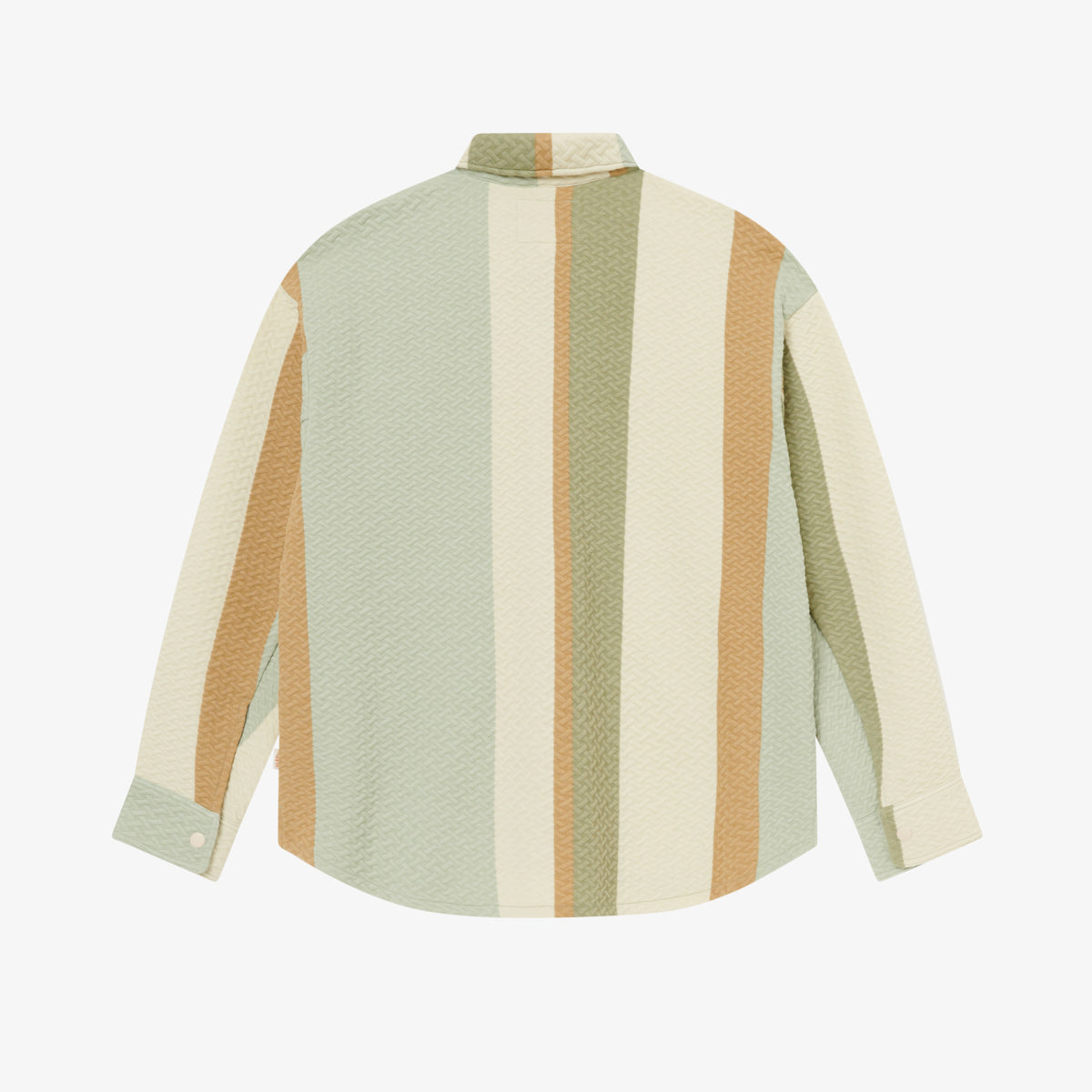 STRIPED QUILTED OVERSHIRT - LAUREL GREEN