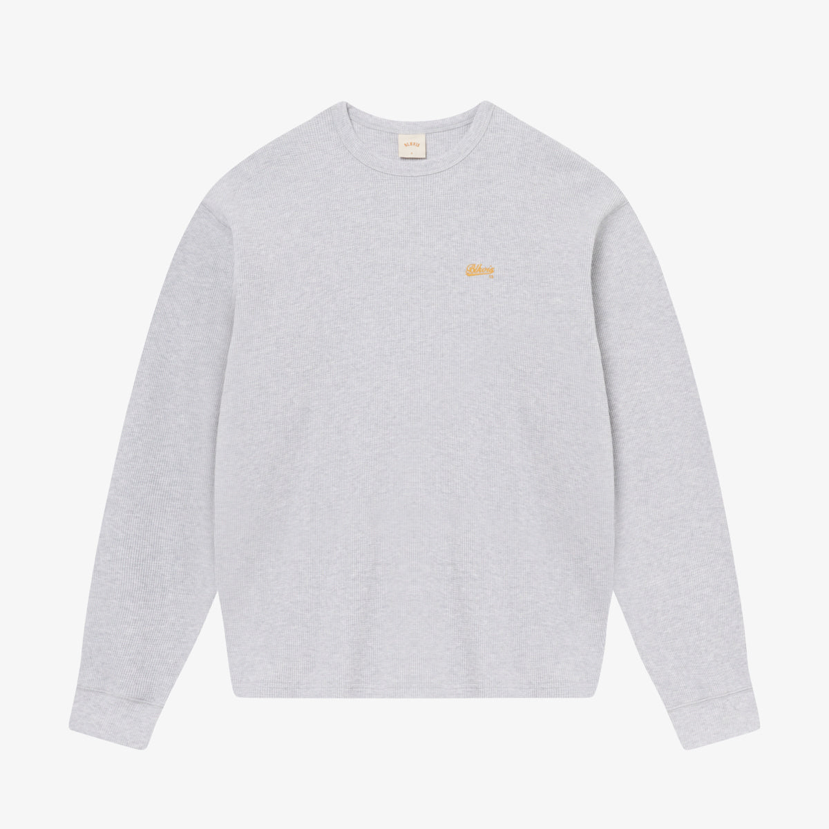 SCRIPT WAFFLE LONGSLEEVE - LIGHT GREY HEATHER