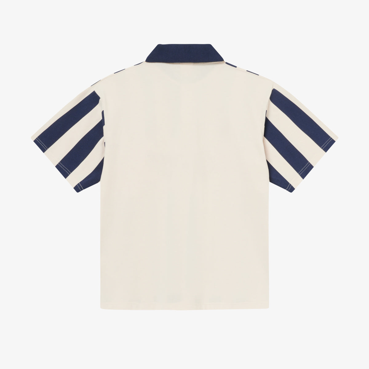 STRIPED PIQUÉE POLO - WHITECAP GRAY